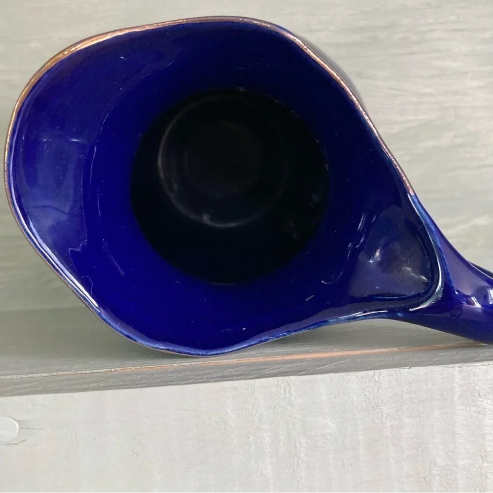 Vintage Cobalt Blue Asian Floral Pitcher and Basin Set Small